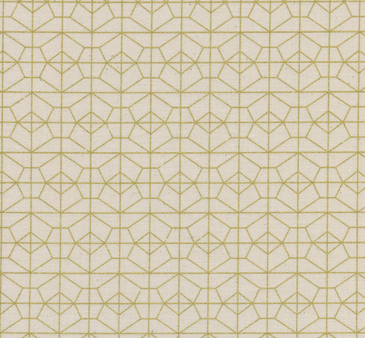 Geo Grid in Natural Metallic Cotton