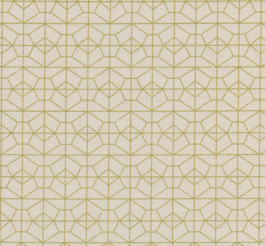 Geo Grid in Natural Metallic Cotton